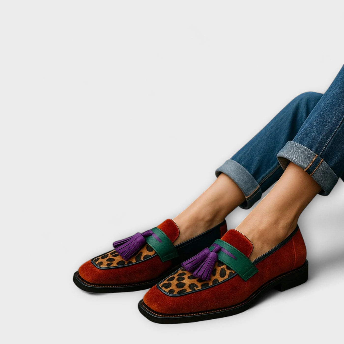 Bella – Färgstarka Loafers med Tofsar