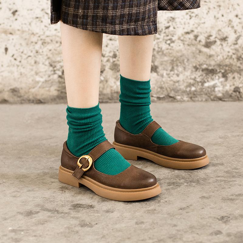 Mira – Retro Buckle Loafers