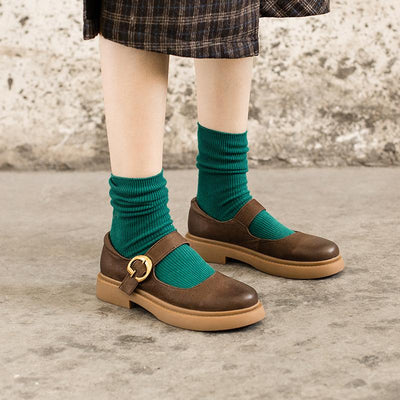 Mira – Retro Buckle Loafers