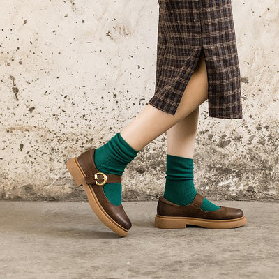 Mira – Retro Buckle Loafers