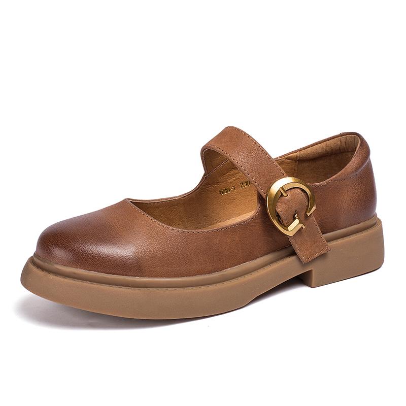 Mira – Retro Buckle Loafers