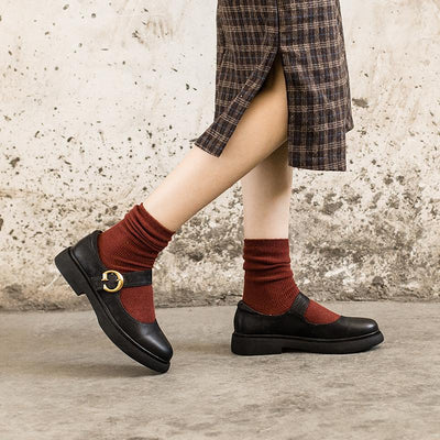 Mira – Retro Buckle Loafers
