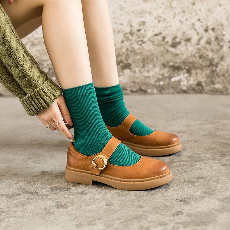 Mira – Retro Buckle Loafers