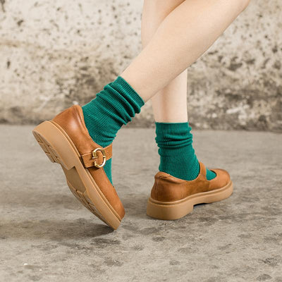 Mira – Retro Buckle Loafers