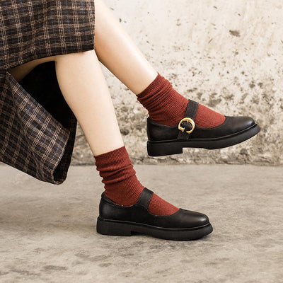 Mira – Retro Buckle Loafers